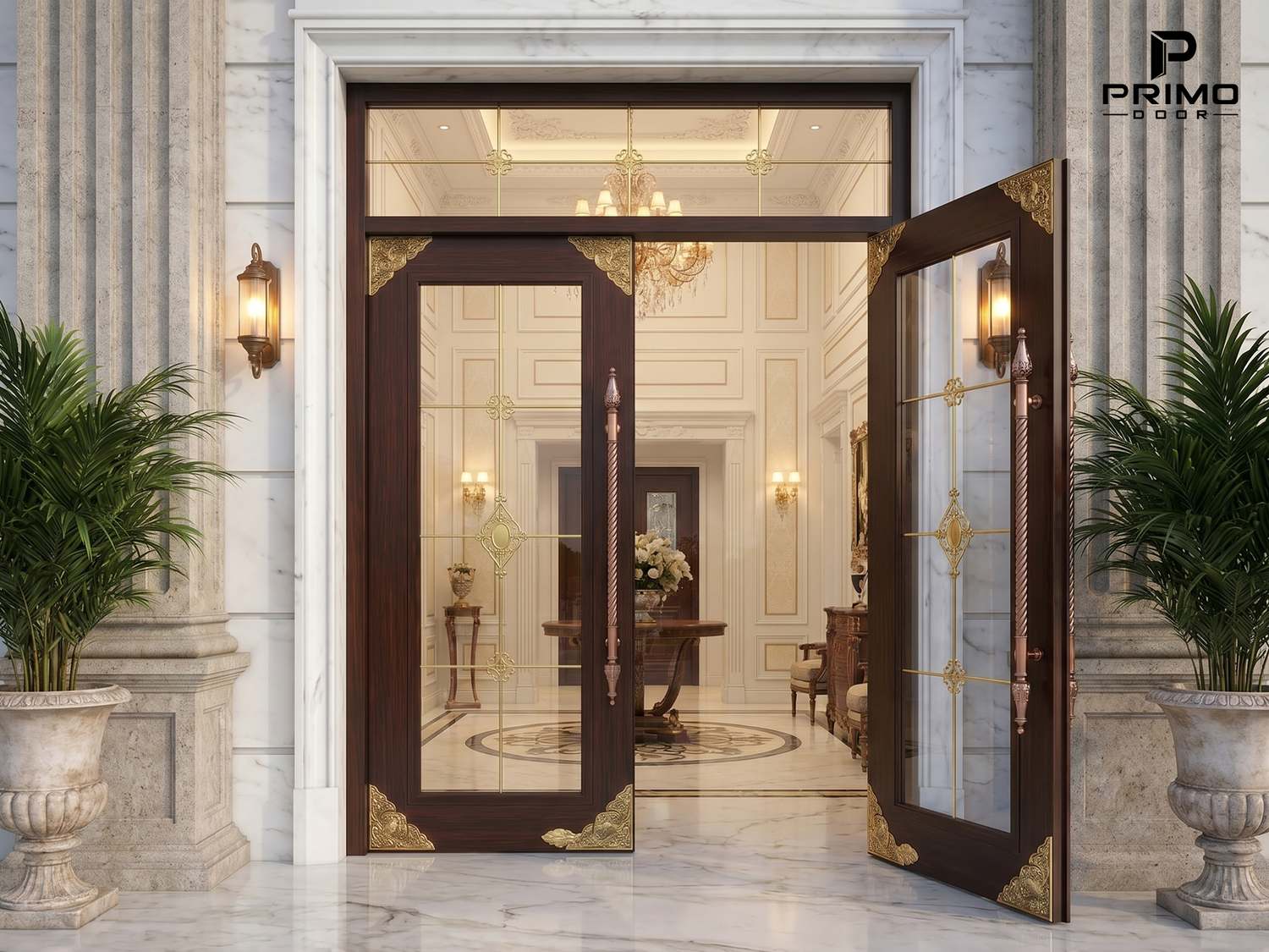 Cửa Kính Thủy Lực Nan Đồng NK18 PRIMO DOOR