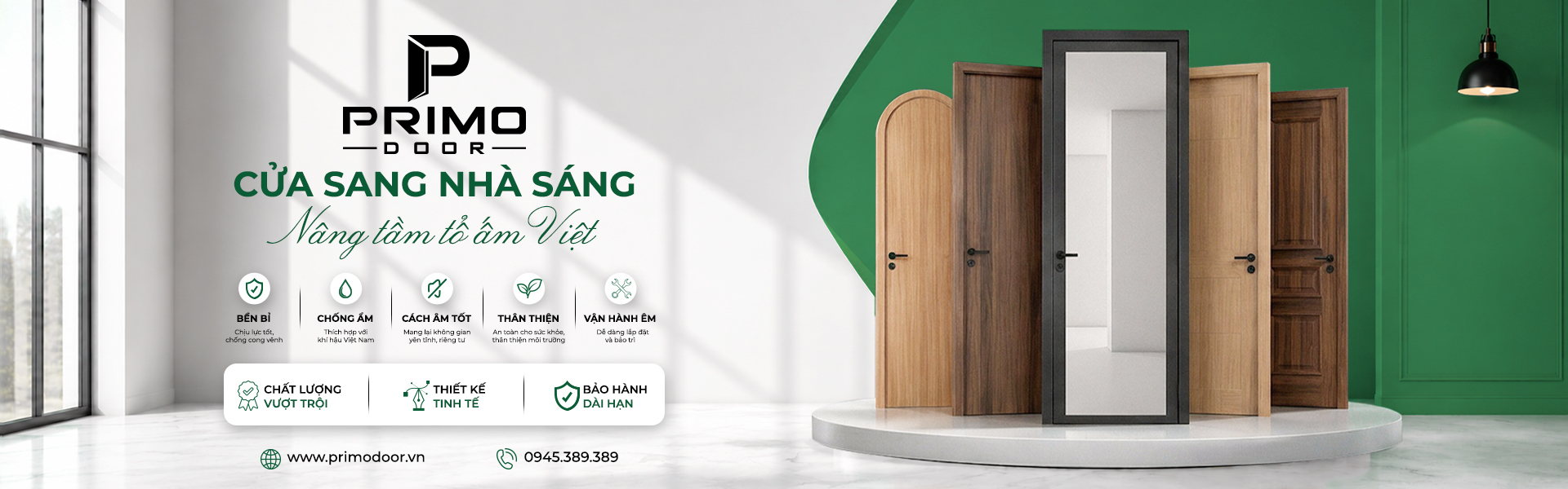 Bộ cửa PRIMO DOOR - Cửa sang nhà sáng, nâng tầm tổ ấm Việt